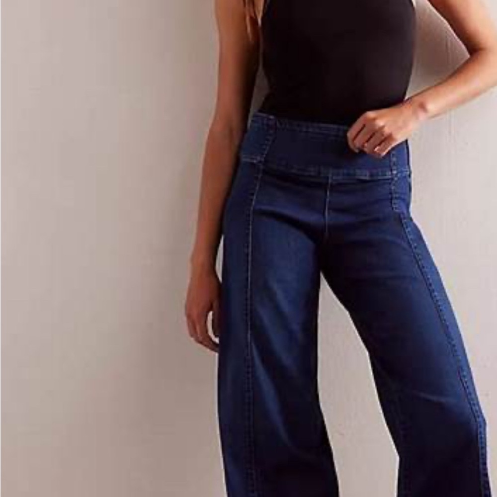 Free People Dark Blue Flare Jeans - Picture 3 of 6
